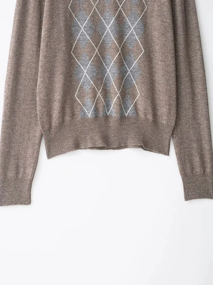 Autumn Winter V-Neck Knitted Cotton Sweater - Image 6