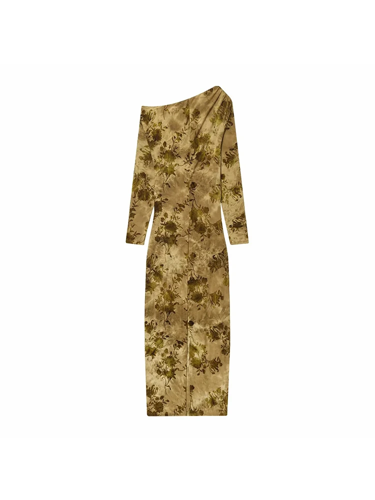 Women’s Velvet One-Shoulder Maxi Dress - Image 2