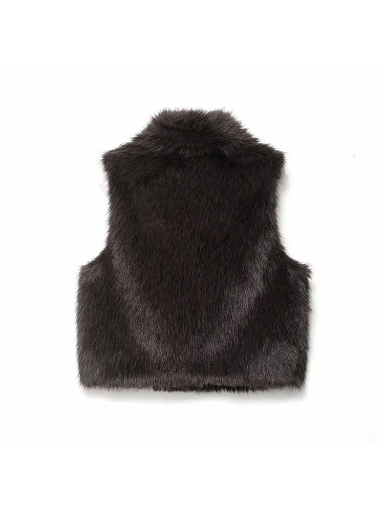 Women’s Warm Sleeveless Fur Jacket - Image 4