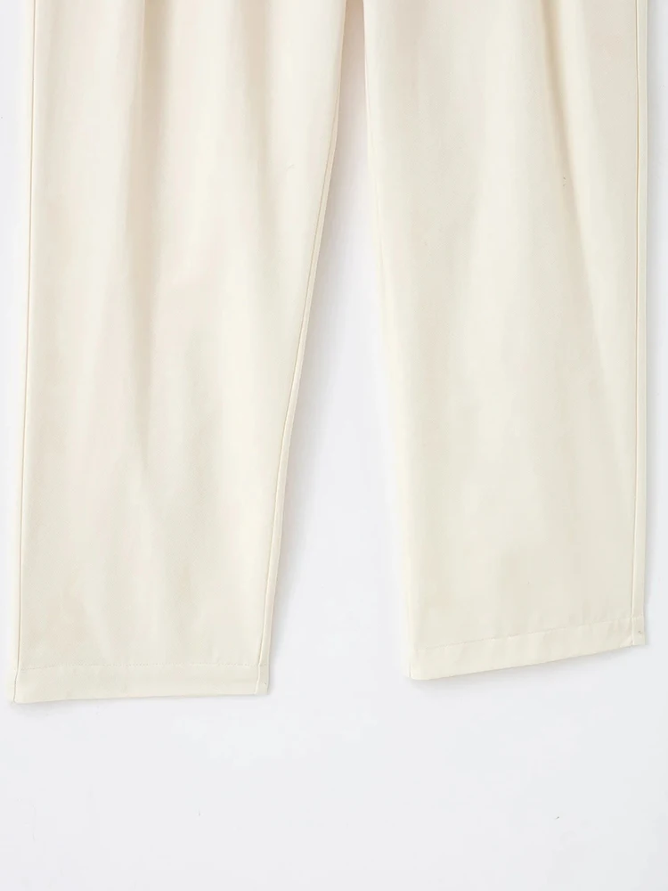 Women’s High Waist Pleated Wide Leg Zipper Pants - Image 5