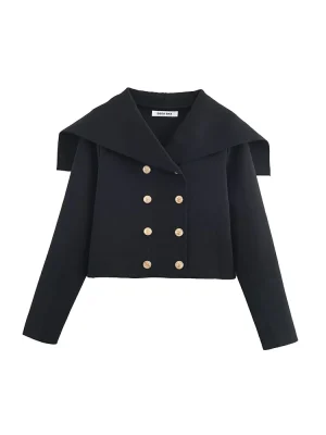 Women’s Double Breasted Knitted Short Coat