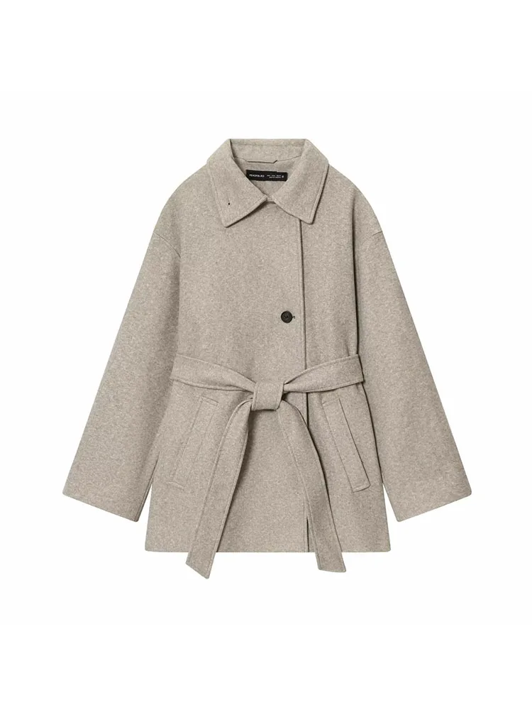 Women's 2025 Autumn Soft Loose Jacket with Double Collar - Image 5