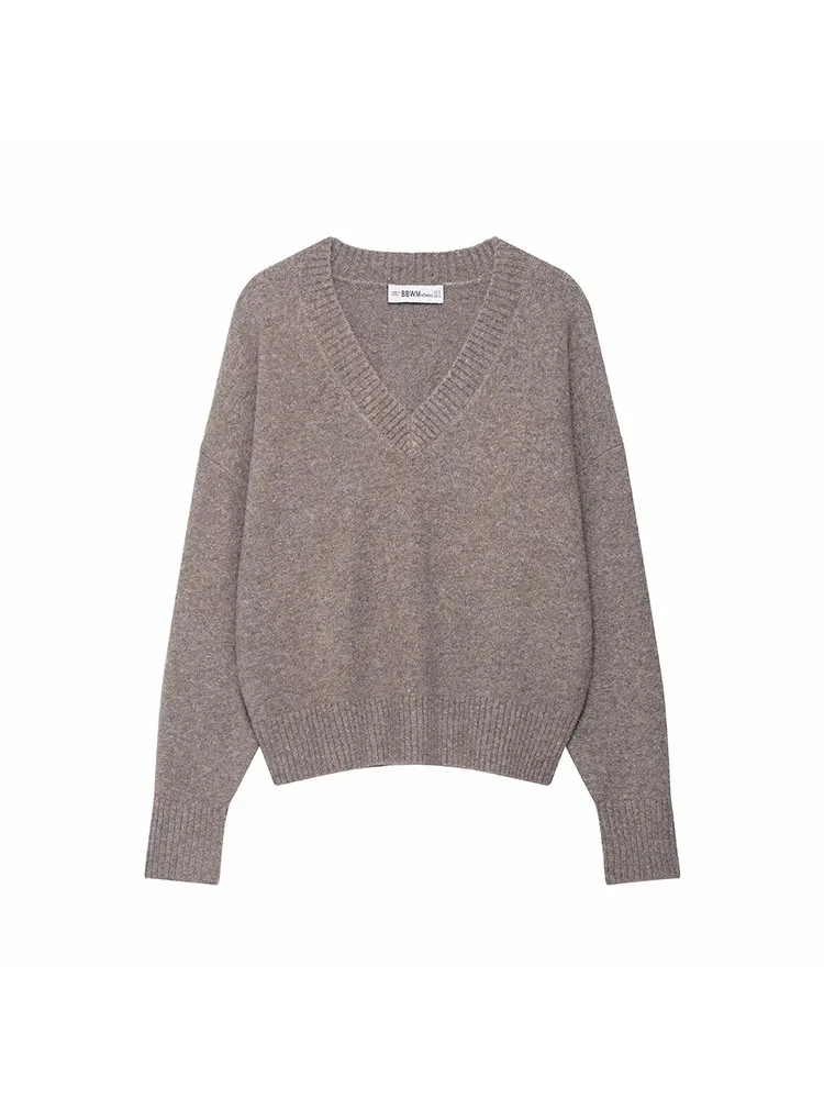 Women’s 2025 Lazy Style V-Neck Knit Sweater - Image 4