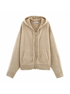 Cashmere Wool Hoodie Cardigan