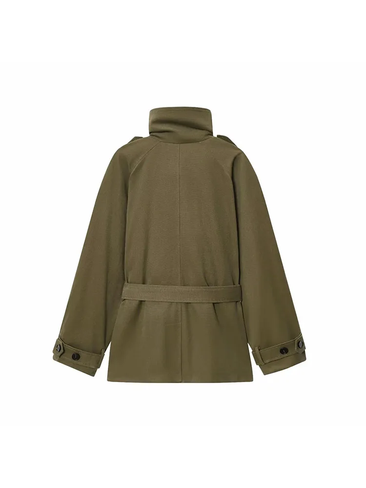 Women’s 2025 Army Green Trench Coat - Image 2