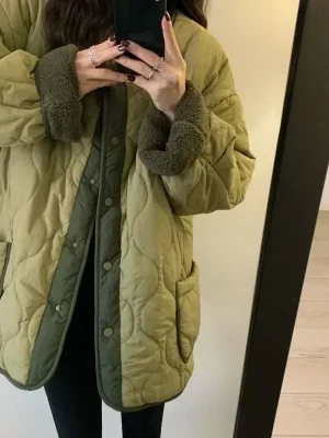 Warm Velvet & Wool Cotton Coat