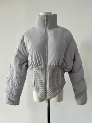 Short Diamond Quilted Cotton Jacket for Women
