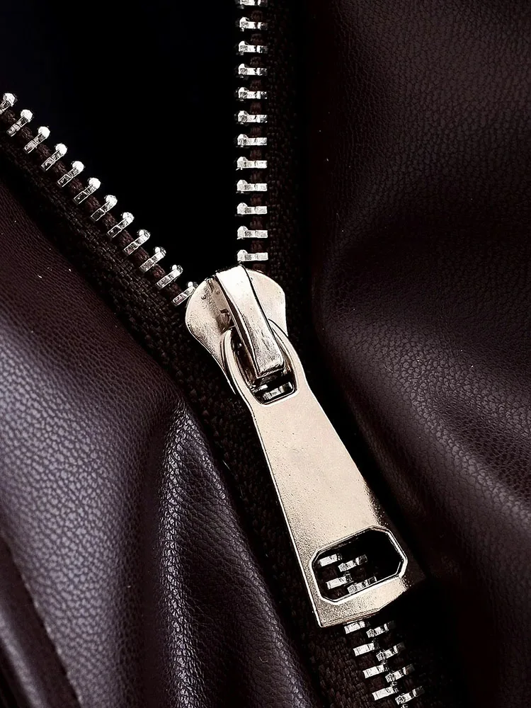 Autumn Winter Vintage Leather Jacket Women - Image 5