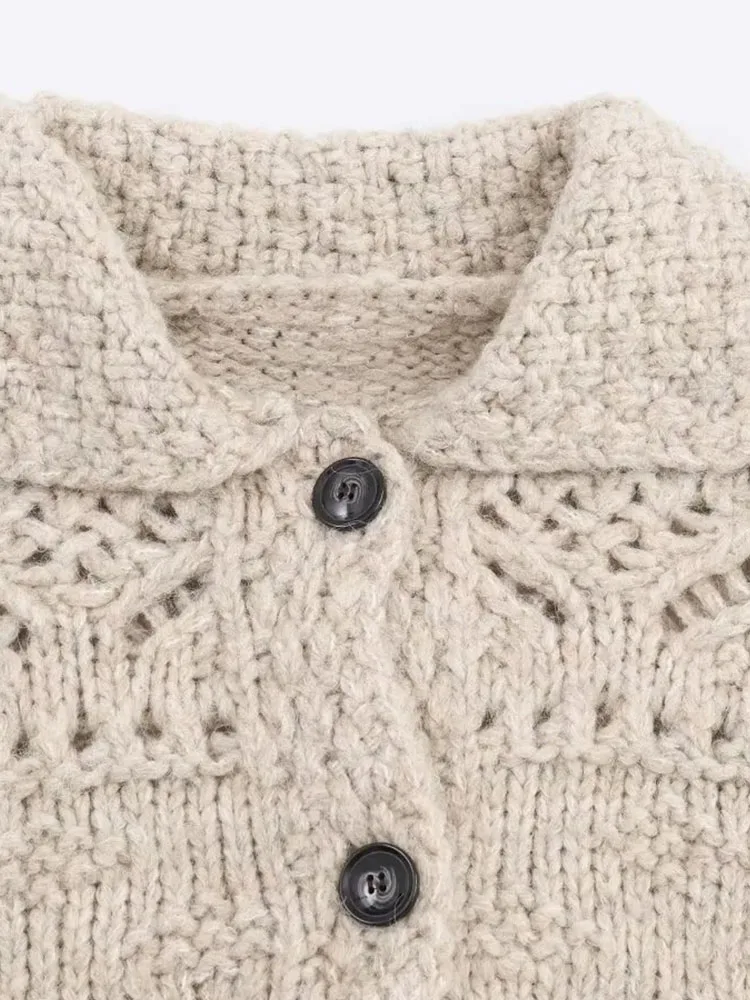 2025 Autumn Hollow-Out Cropped Knit Sweater - Image 5