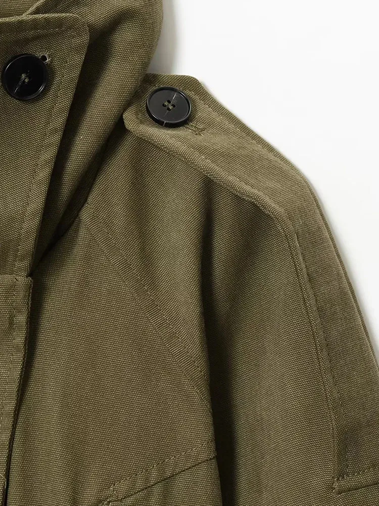 Women’s 2025 Army Green Trench Coat - Image 3
