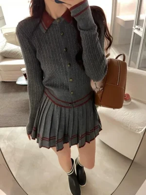 Autumn Two Piece Knit Set for Women