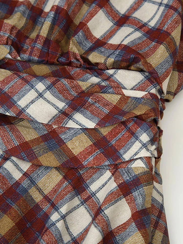 Women’s Slimming Plaid A-Line Mini Dress - Image 5