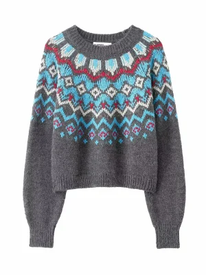 Women’s Contrast Striped Knit Pullover Sweater