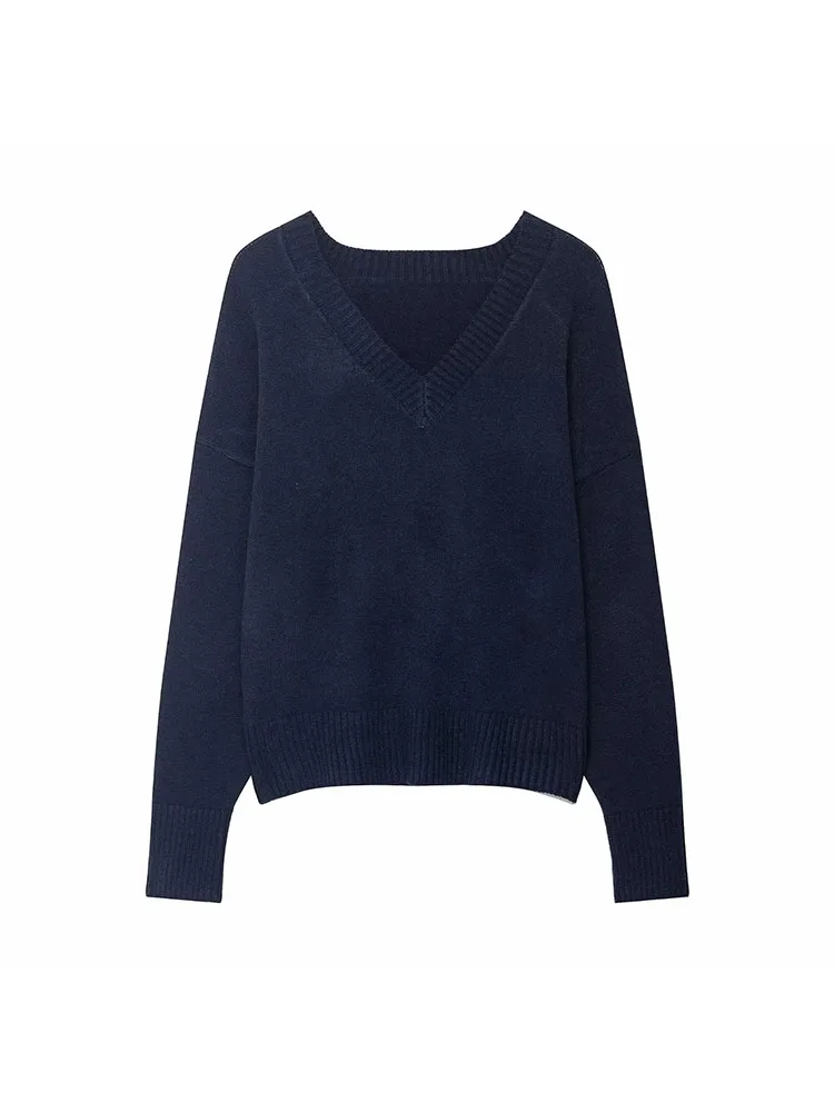Women’s 2025 Lazy Style V-Neck Knit Sweater - Image 2