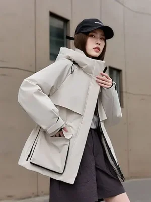 2025 Women’s Winter Long Hooded Parka with Belted Waist