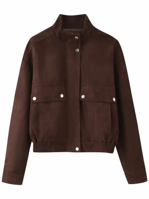 2025 Autumn Winter Vintage Suede Zipper Jacket