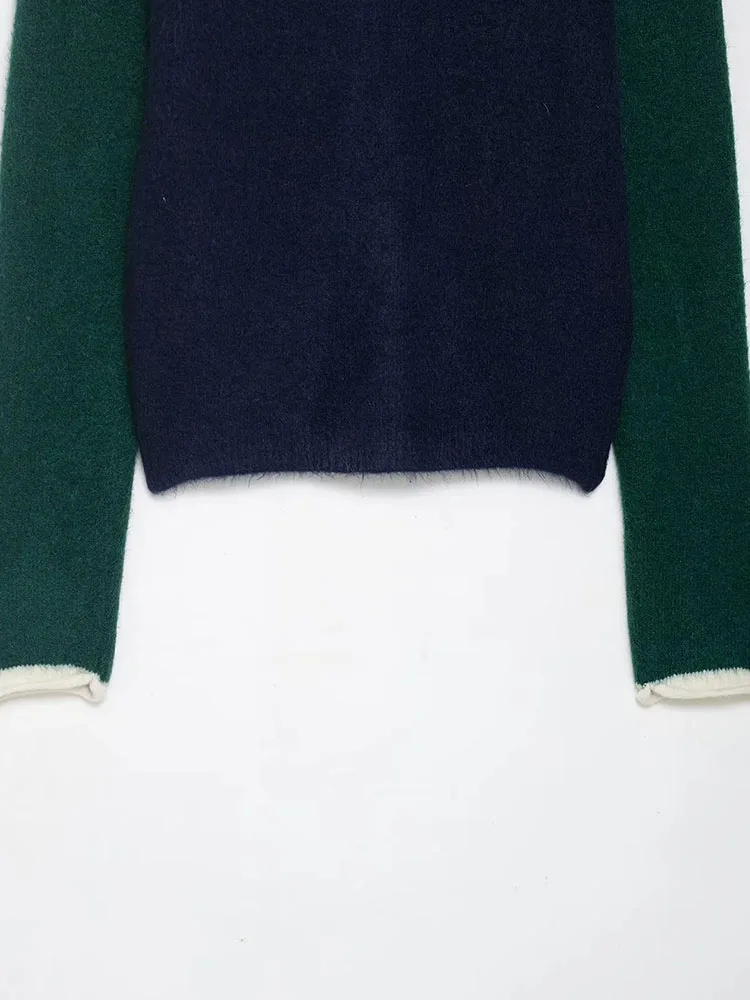 Women’s Crew Neck Button Knit Sweater - Image 6