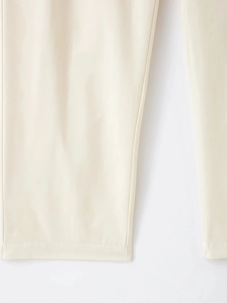 Women’s High Waist Pleated Wide Leg Zipper Pants - Image 3