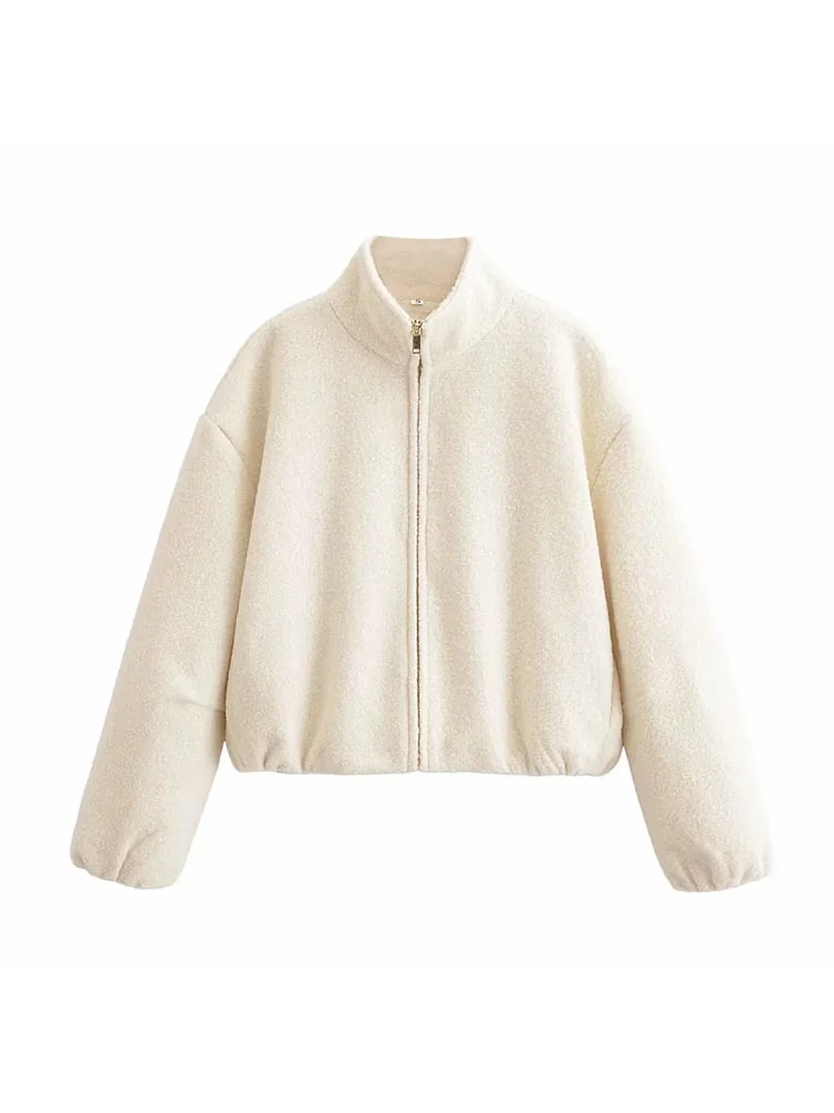 Autumn Winter Stand-Collar Short Jacket for Women - Image 2