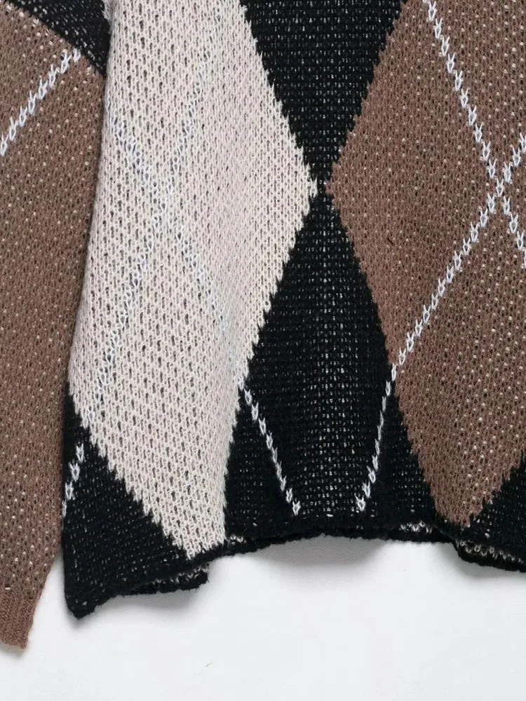 Women’s 2025 Vintage Diamond Knit Pullover - Image 3