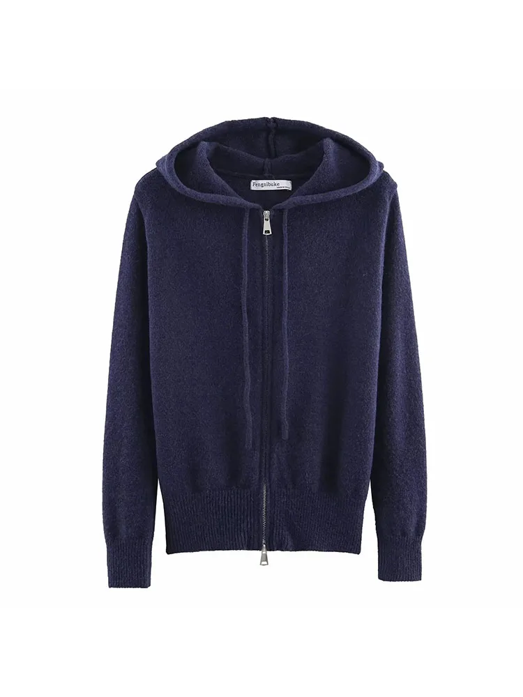 Autumn Winter Hooded Zip Sweatshirt