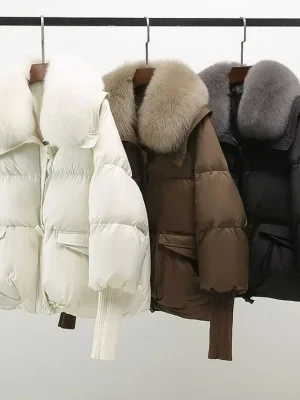 Warm Thick Fur Collar Parka for Women