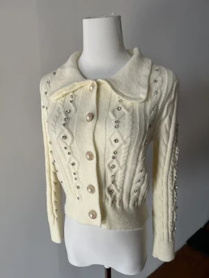 Diamond Rivet Knitted Cardigan Jacket