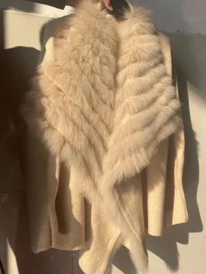Faux Fur Trim Knit Coat for Women