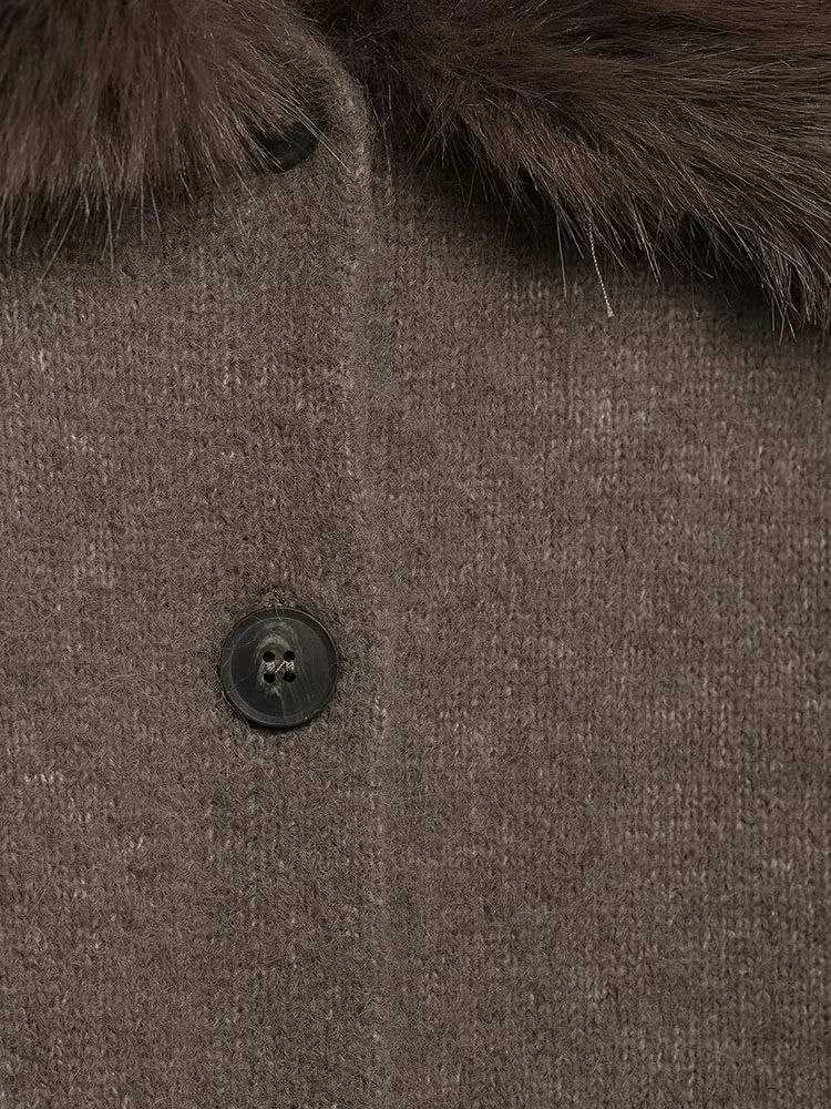 Autumn Winter Patchwork Faux Fur Cardigan - Image 5