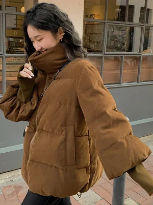 Korean Style Corduroy Parka for Women