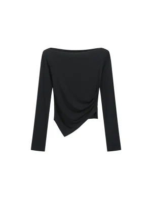 Elegant Off Shoulder Slim Fit Top Women's Korean Streetwear