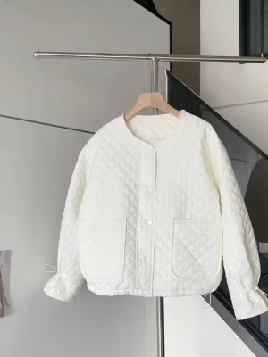 Simple Quilted Short Parka for Women Fall Winter Coat