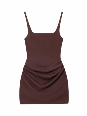 Sexy Backless Ruched Mini Dress