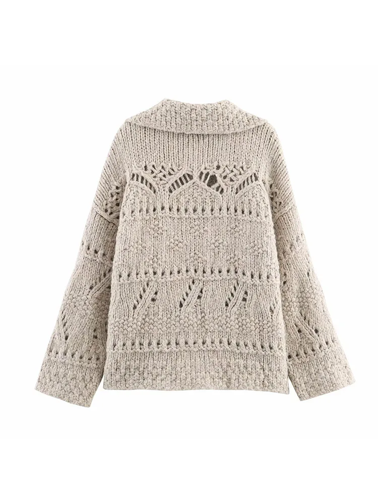 2025 Autumn Hollow-Out Cropped Knit Sweater - Image 3
