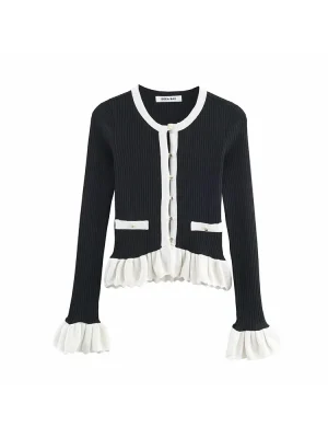 Women’s Color Block Contrast Knit Sweater