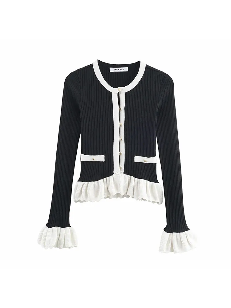 Women’s Color Block Contrast Knit Sweater