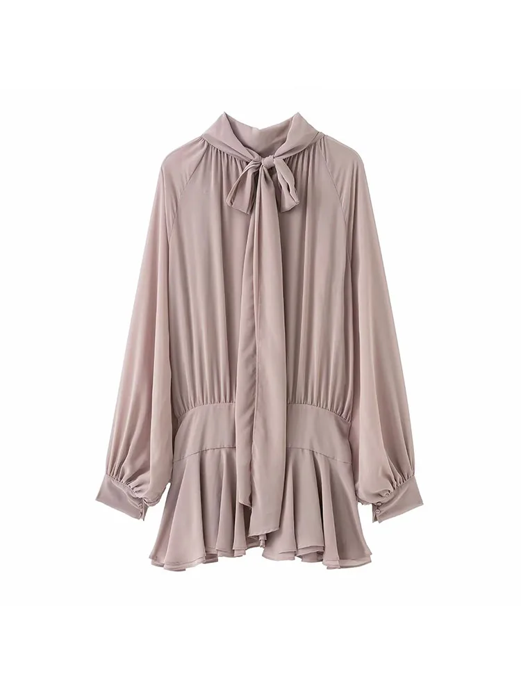 Autumn Winter Bow Blouse Women Loose Fit - Image 2