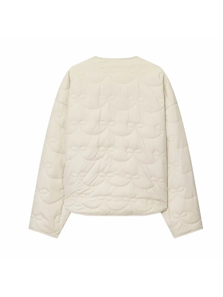 Autumn Winter Solid O-Neck Single-Breasted Straight Coat - Image 5