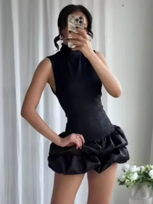 Women’s Elegant Ruffled Hem Party Dress