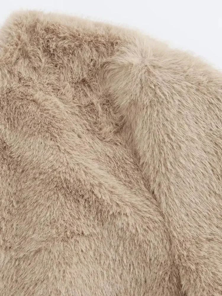 Simple Casual Single Breasted Fur Coat for Women - Image 6