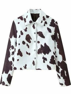 2025 Autumn Vintage Print Lapel Jacket