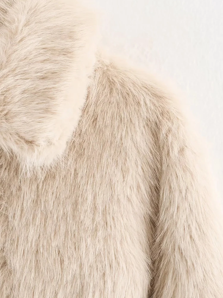 Women’s Faux Fur Zipper Jacket - Image 3