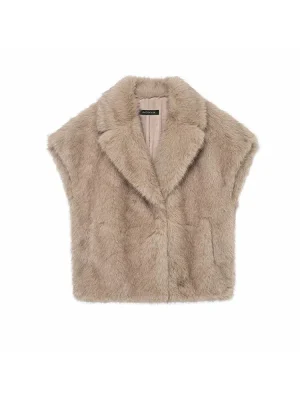 Women’s Retro Faux Fur Cropped Vest