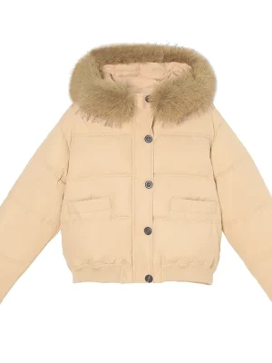Korean Fashion Short Fur Collar Parka for Women Winter Coat