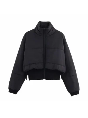 Women’s 2025 Autumn/Winter Spliced Short Cotton Jacket