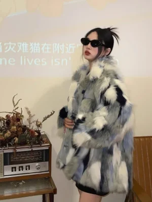 Luxury Eco-friendly Fox Fur Coat Warm Winter Plush for Women