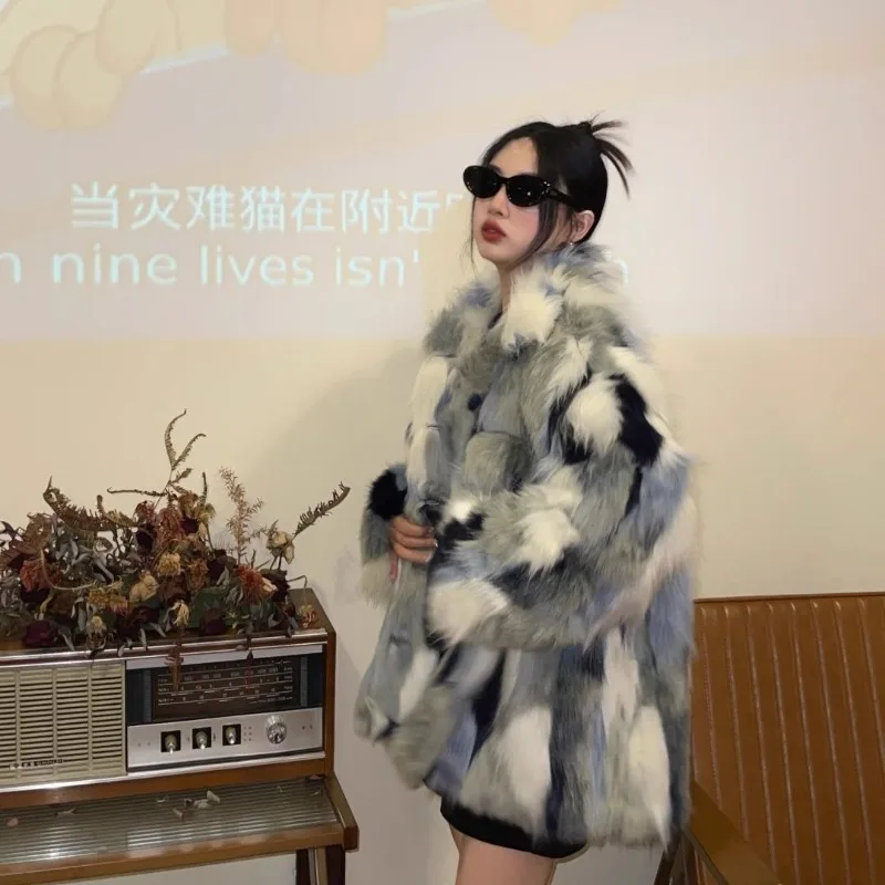 Luxury Eco-friendly Fox Fur Coat Warm Winter Plush for Women