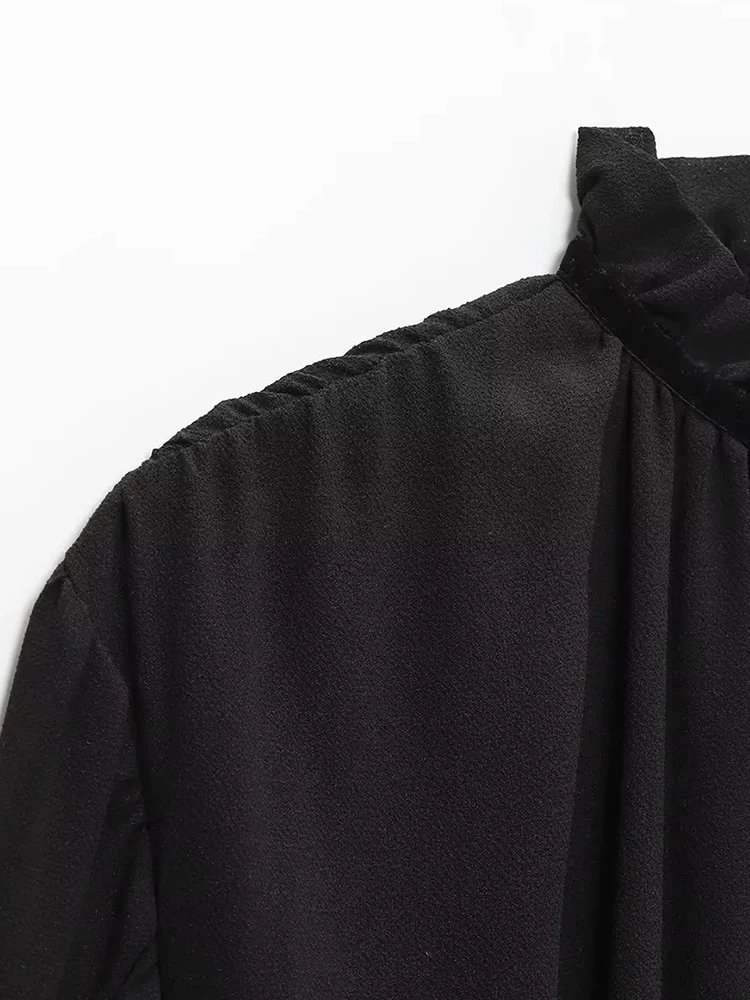 Women’s Retro Lace-Up Long Sleeve Shirt - Image 6