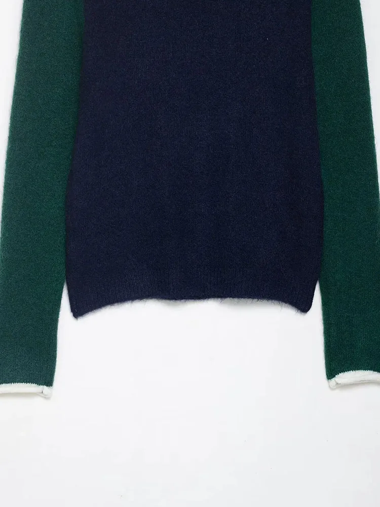 2025 Autumn/Winter Patchwork Knit Sweater - Image 6