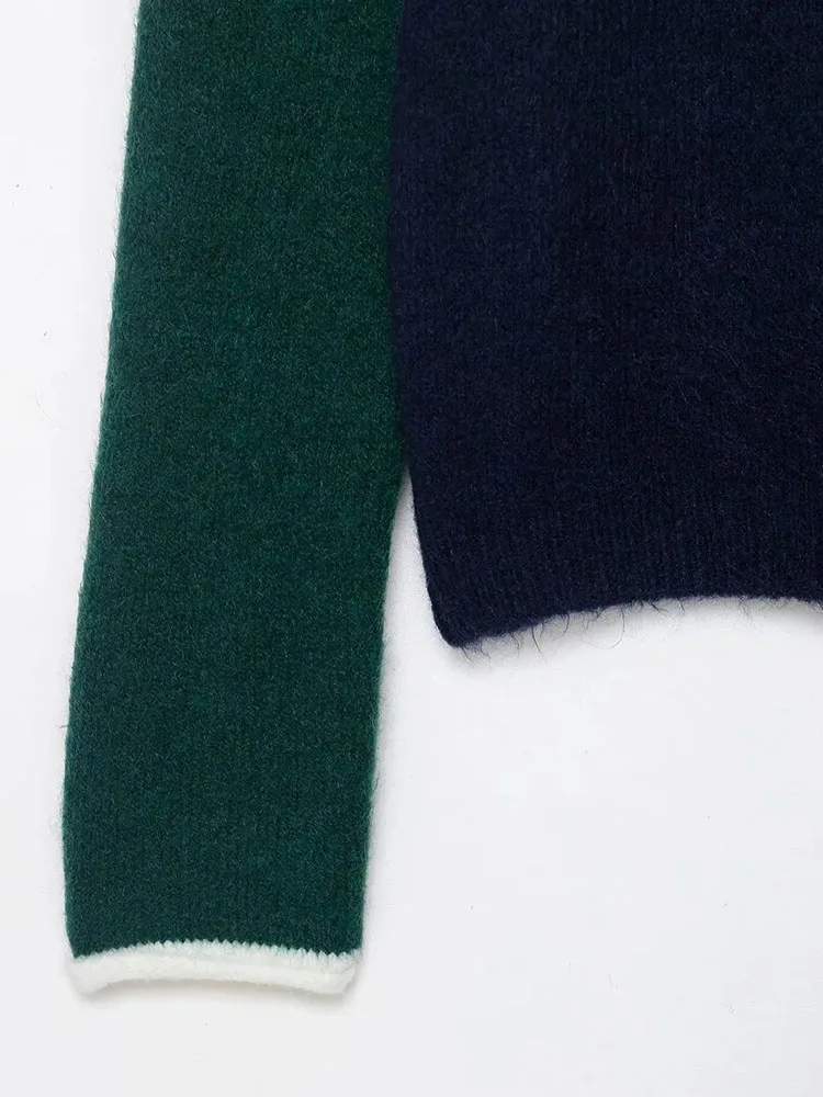 2025 Autumn/Winter Patchwork Knit Sweater - Image 4